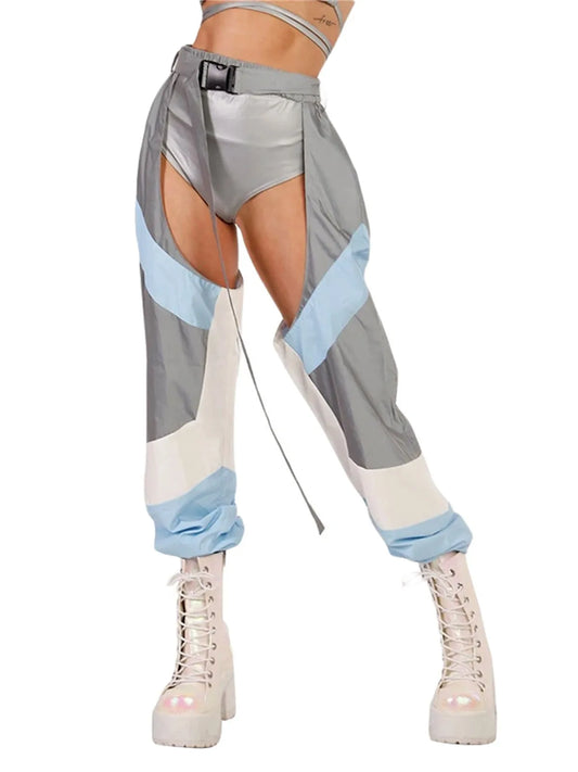 Baby Blue Reflective Chaps - Garden Of EDM
