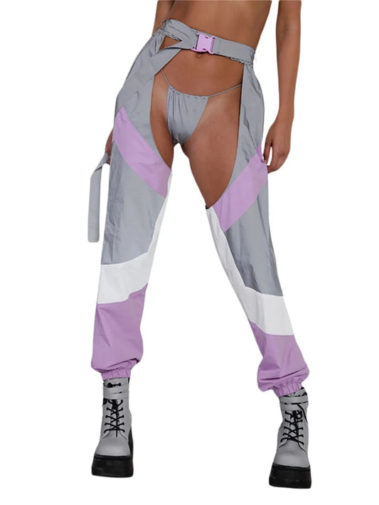 Lilac Reflective Chaps - Garden Of EDM