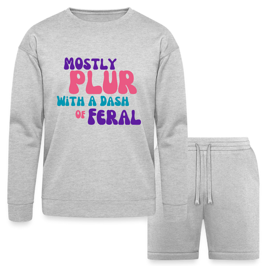 Dash Of Feral Shorts Set - heather gray