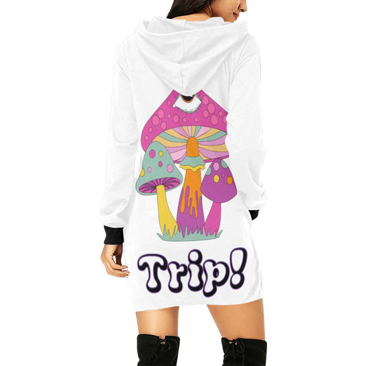 Don't Trip. Trip. Women's All Over Print Hoodie Mini Dress - Garden Of EDM